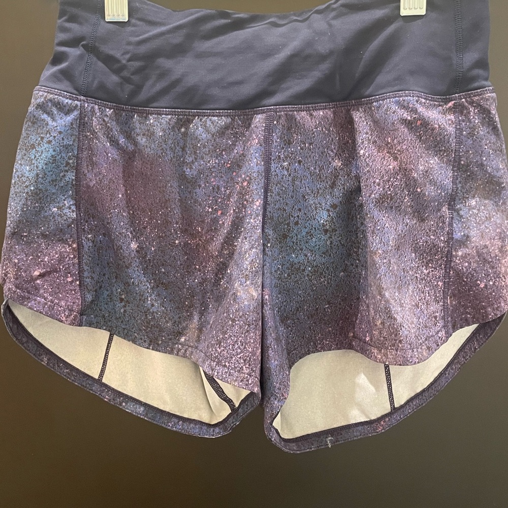 Lululemon Speed Up Short 4" in Polar Lights Blue Multi / True Navy